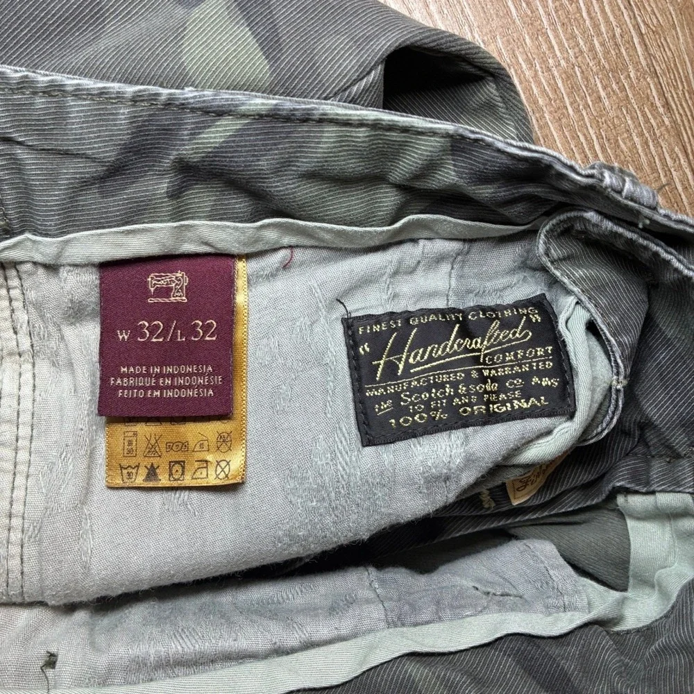 Scotch & Soda Warren Camo Chino Straight Leg Pants 100% Cotton Mens 32x32 EUC